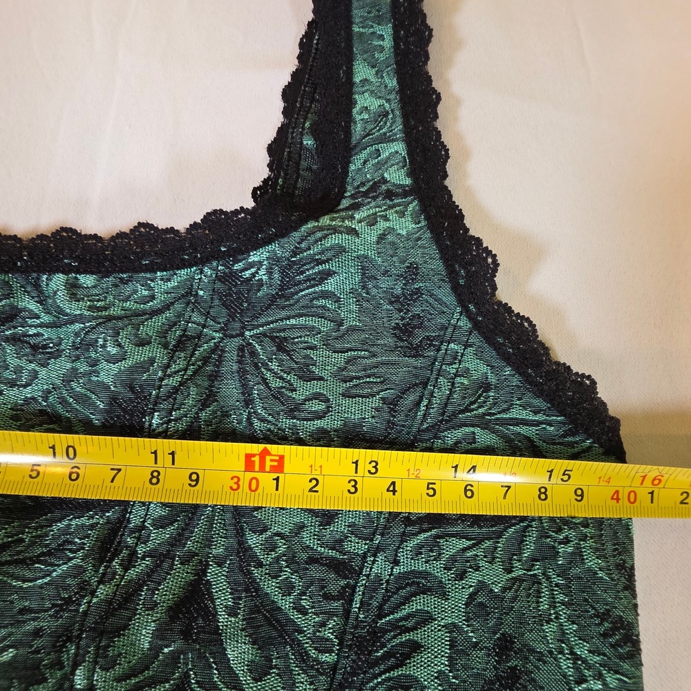 Arianne Florence Cami Corset Womens M Green Baroque Lace Trim Top Whimsigoth - Picture 6 of 7